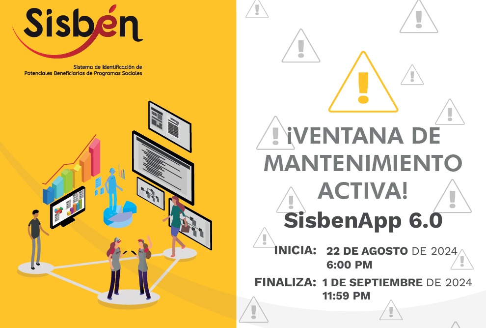 Plataforma del Sisbén estará en mantenimiento hasta el 1 de septiembre