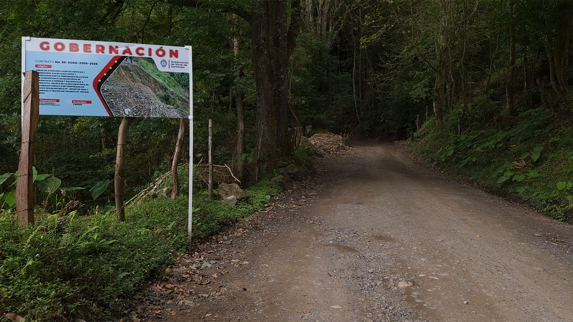 Gobernación mejora la vía que conecta a Ragonvalia, Herrán y Chinácota