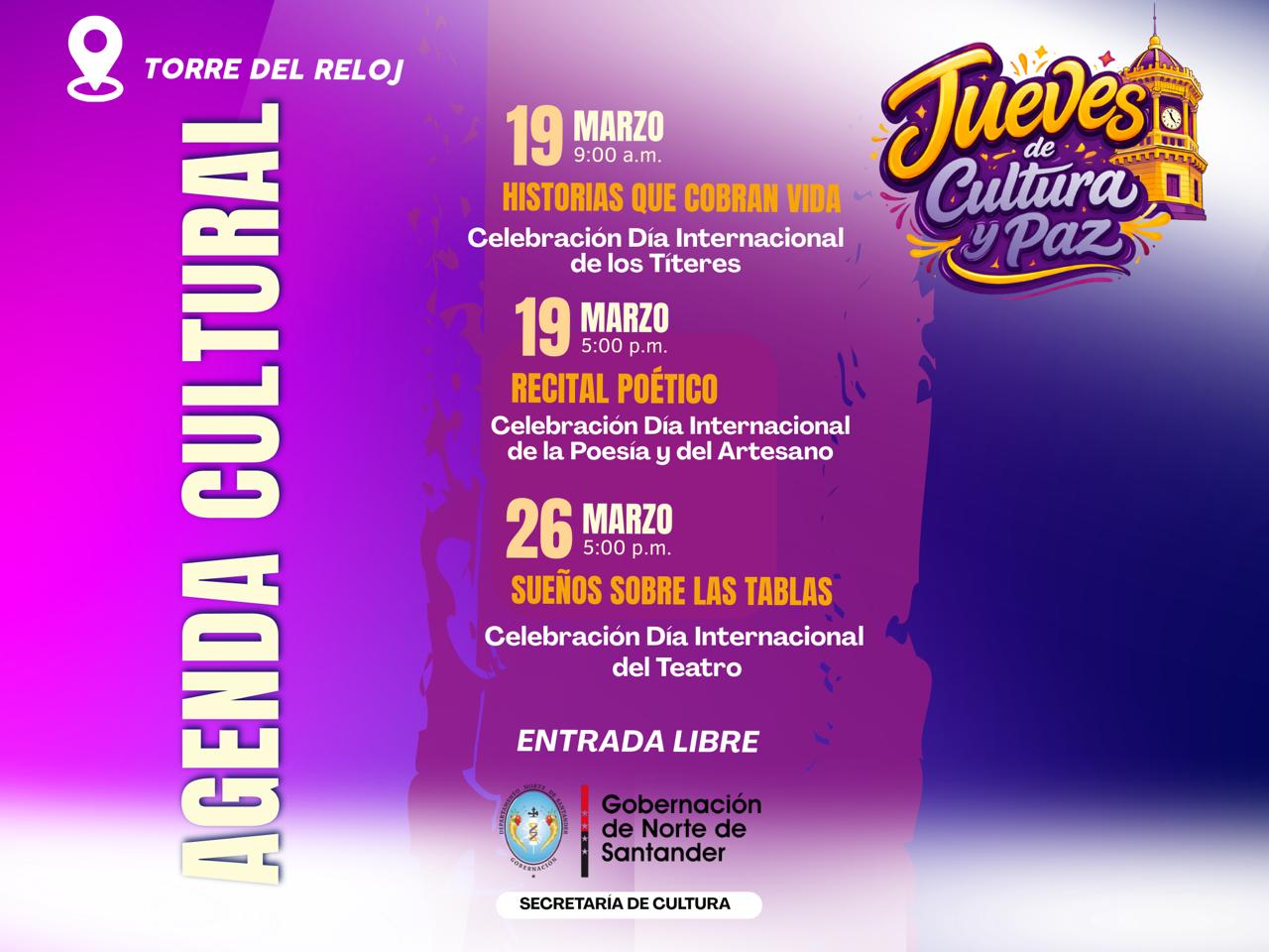 Cultura en marzo: agenda de eventos destaca la poesía, el teatro y los títeres en Norte de Santander