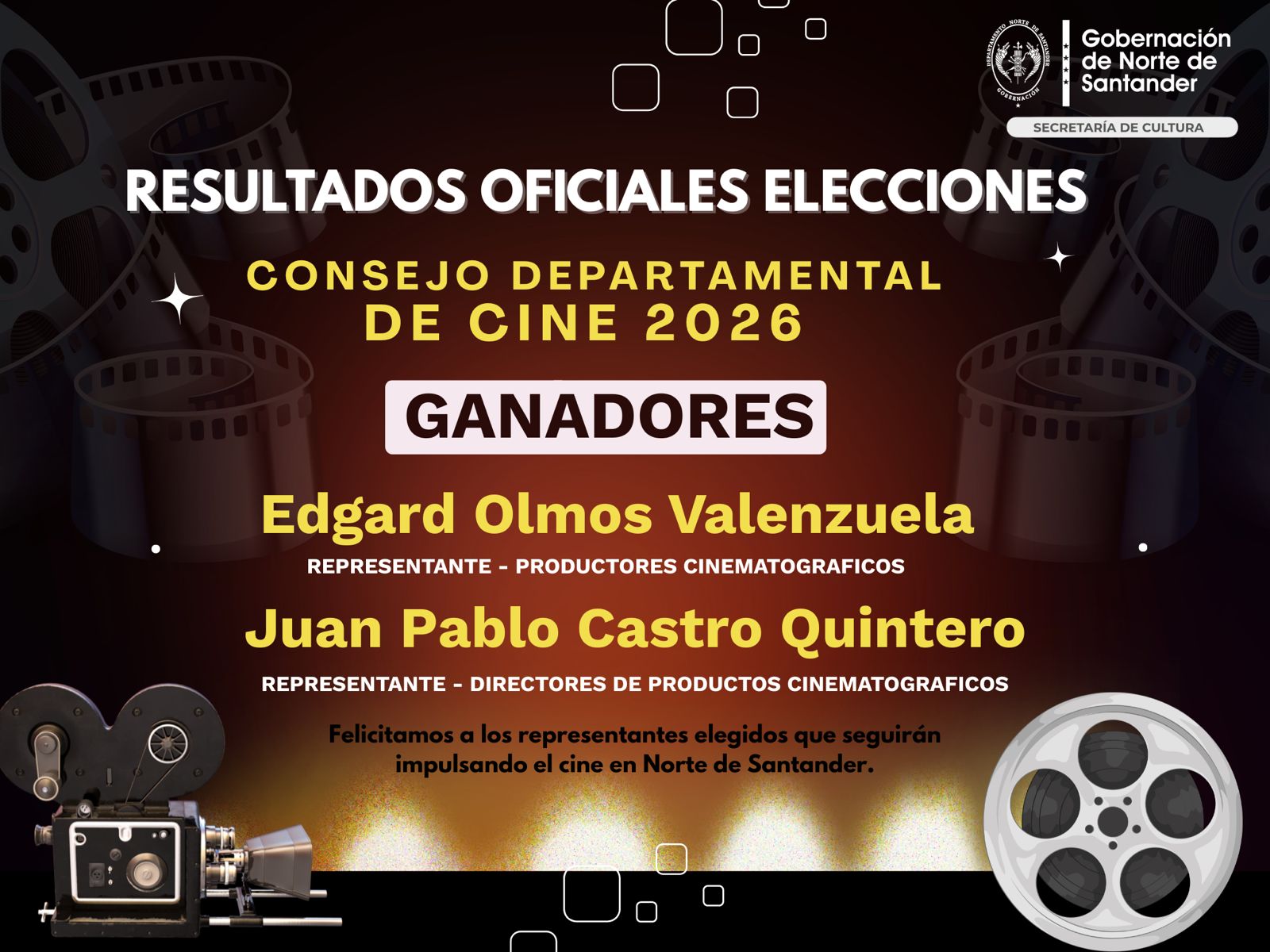 Resultados de las elecciones del Consejo Departamental de Cine 2026