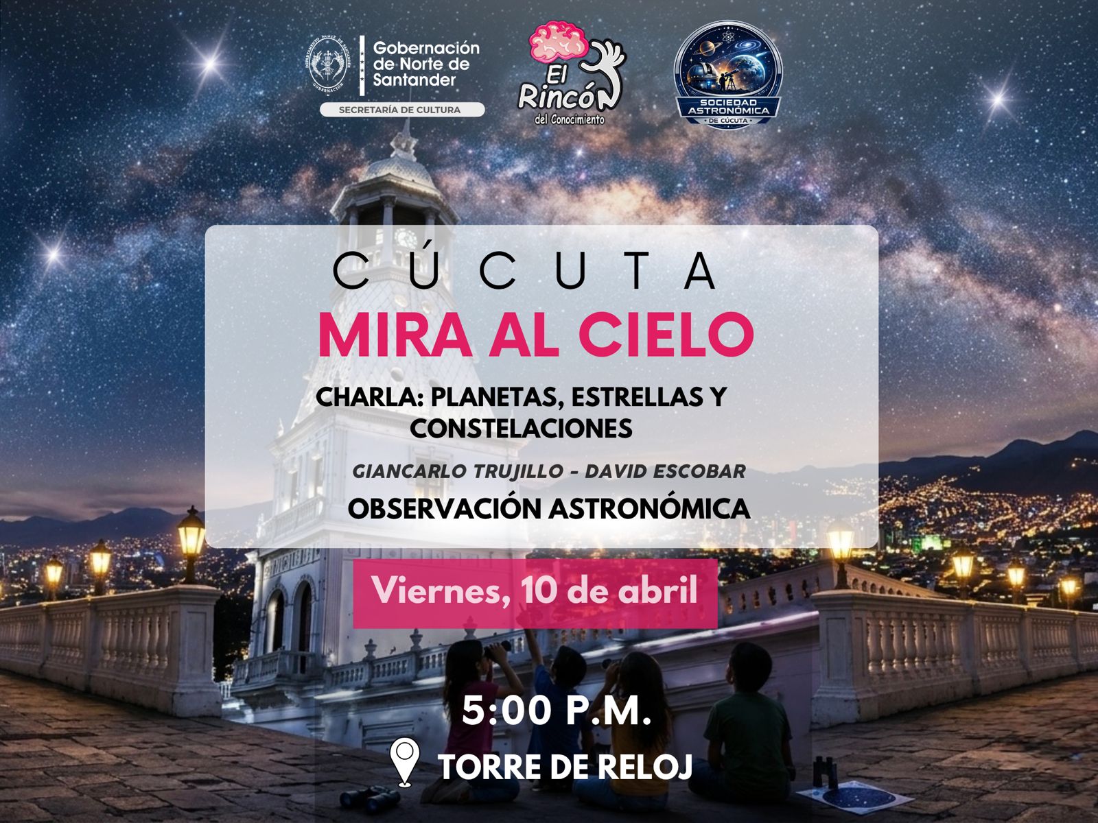Cúcuta tendrá jornada de observación astronómica gratuita en la Torre del Reloj
