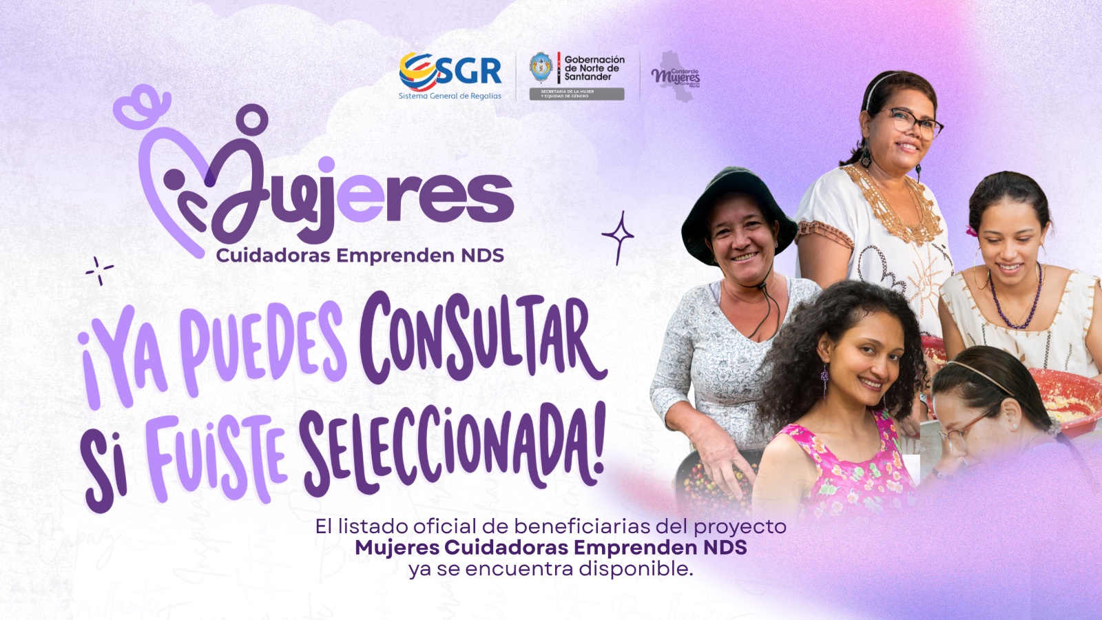 Publicado el listado de beneficiarias de Mujeres Cuidadoras Emprenden Norte de Santander