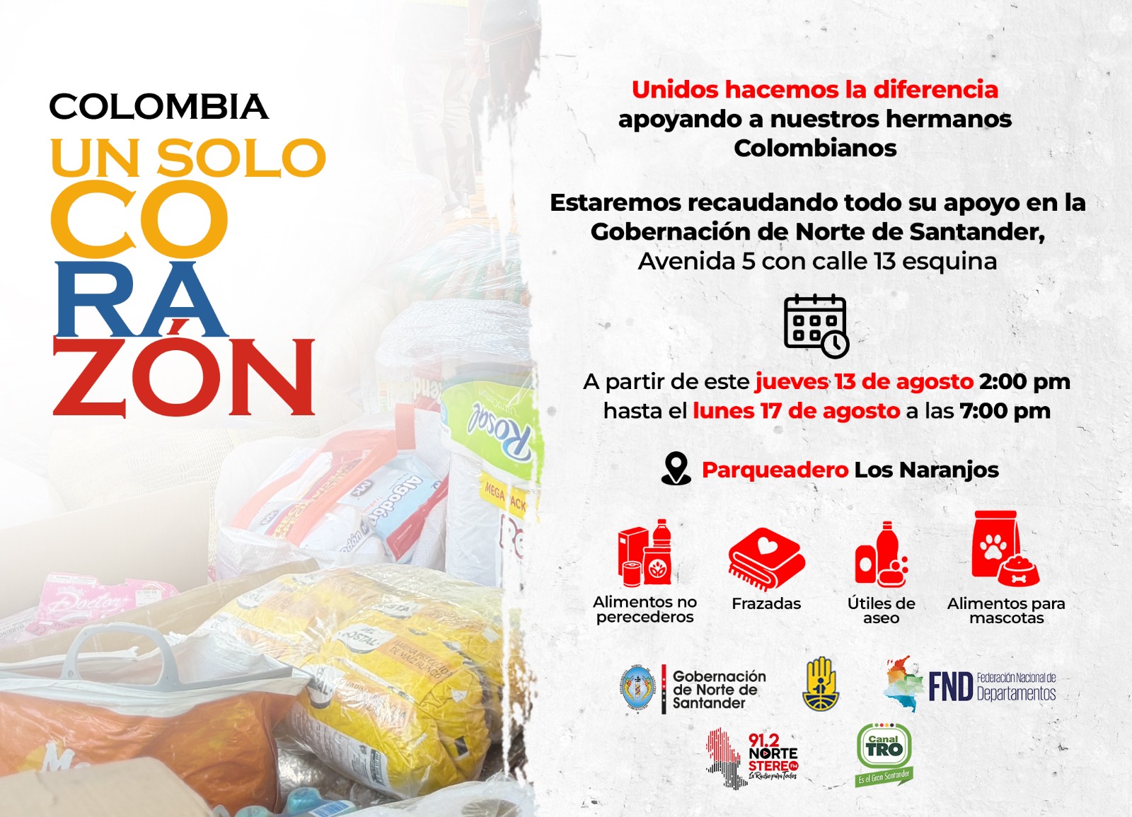 Norte de Santander se une para ayudar a damnificados por terremoto en Colombia